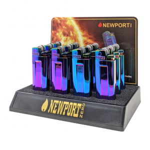 Newport Zero Wheel Torch Lighter - Icy Blue - 12ct Display [NZL122]